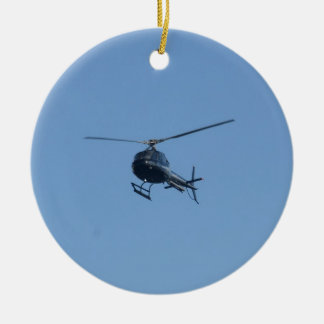 Kleiner schwarzer Hubschrauber Keramik Ornament