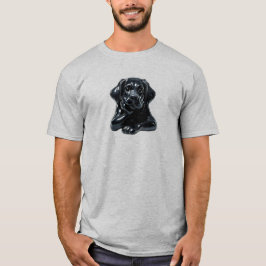 Kleiner schwarzer Hund mit sanftem Blick und Träum T-Shirt