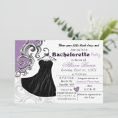 Kleiner schwarzer Kleid Junggeselinnen-Abschied ei Einladung (Stehend Vorderseite)