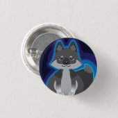 Kleiner schwarzer Wolfknopf Button (Vorne & Hinten)