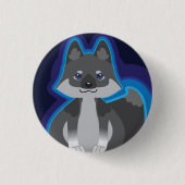 Kleiner schwarzer Wolfknopf Button (Vorderseite)