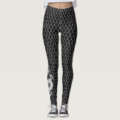 Kleiner Schwarzweiss-Drache Leggings (Vorderseite)