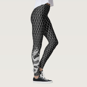 Kleiner Schwarzweiss-Drache Leggings