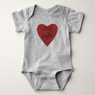 Kleiner Schwester Rot Herz Baby Bodysuit - Süß Neu Strampler