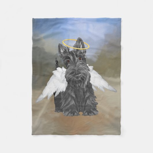 Kleiner Scottie Engel Fleecedecke (Vorderseite)