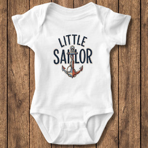 Kleiner Segler Anker Schifffahrt Baby Strampler