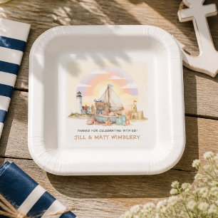 Kleiner Segler Nautical Baby Shower Pappteller