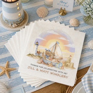 Kleiner Segler Nautical Baby Shower Serviette
