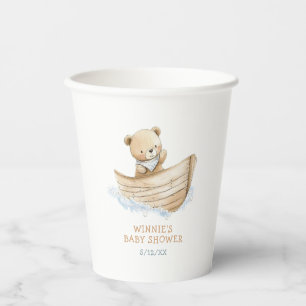 Kleiner Segler Teddybär-Baby-Party Pappbecher