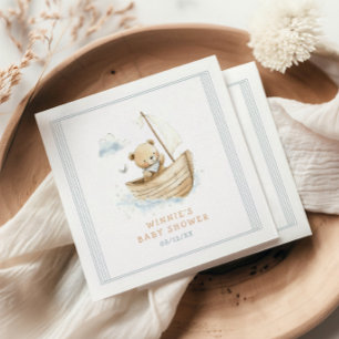 Kleiner Segler Teddybär Baby Shower Serviette