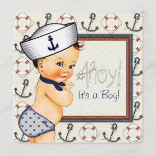 Kleiner Seglerjunge Nautical Baby Shower Einladung