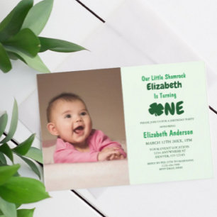 Kleiner Shamrock 1. Geburtstag Einladung
