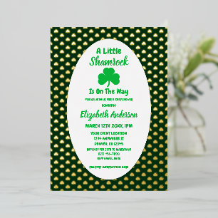 Kleiner Shamrock St. Patrick's Day Baby Shower Folieneinladung