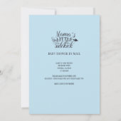 Kleiner Sidekick Baby Bump Blue Boy Dusche per Mai Einladung (Rückseite)