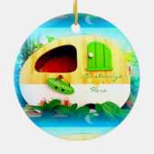 Kleiner Sinti und Romawohnwagen Casa Keramikornament (Hinten)