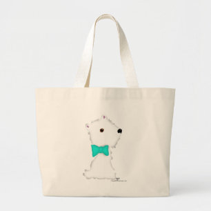 Kleiner sitzender Westie Jumbo Stoffbeutel