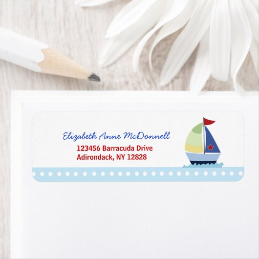 Kleiner Skipper Sailboat Custom Address Labels (Insitu)