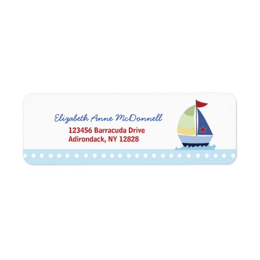 Kleiner Skipper Sailboat Custom Address Labels (Vorne)