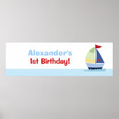 Kleiner Skipper Sailboat Custom Banner Poster Prin (Vorne)