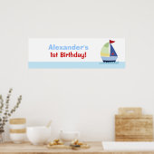 Kleiner Skipper Sailboat Custom Banner Poster Prin (Küche)
