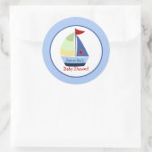 Kleiner Skipper Sailboat Runde Custom Gevor Sticke Runder Aufkleber (Tasche)