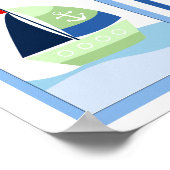 Kleiner Skipper Sailboat Set von 3 Art Prints Poster (Ecke)