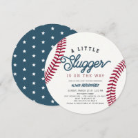 Kleiner Slugger Baseball Junge Baby Shower Kreis