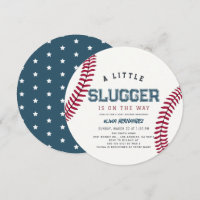 Kleiner Slugger Baseball Junge Baby Shower Kreis