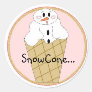 Kleiner Snowcone Runder Aufkleber