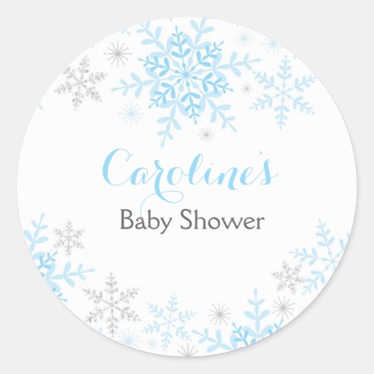 Kleiner Snowflake Babydusche Rundaufkleber Runder Aufkleber (Vorderseite)