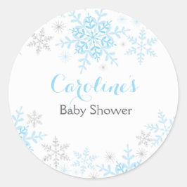 Kleiner Snowflake Babydusche Rundaufkleber Runder Aufkleber