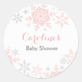 Kleiner Snowflake Babydusche Rundaufkleber Runder Aufkleber (Vorderseite)