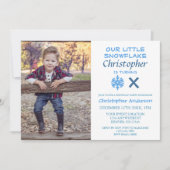 Kleiner Snowflake Kindergeburtstag Einladung (Vorderseite)