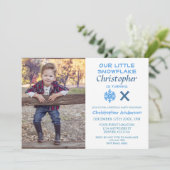 Kleiner Snowflake Kindergeburtstag Einladung (Stehend Vorderseite)