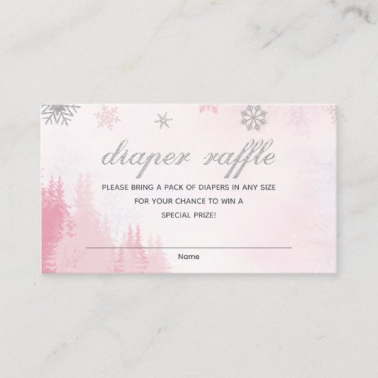 Kleiner Snowflake Winter Duschkabine Windeln Winde Begleitkarte (Vorderseite)