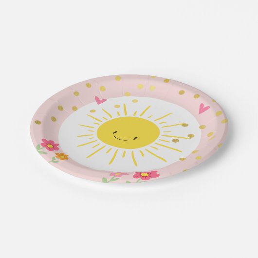 Kleiner Sonneneingangspapier Teller Geburtstag Gir (Schrägansicht)