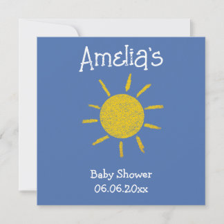 Kleiner Sonnenschein Baby Shower Blau Einladung