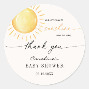 Kleiner Sonnenschein Baby Shower Klassisch Rund S Runder Aufkleber