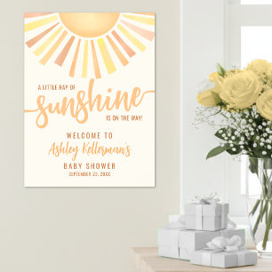 Kleiner Sonnenschein-Baby-Shower-Willkommensschild Poster