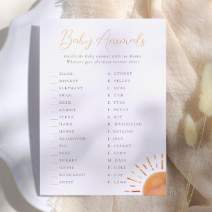 Kleiner Sonnenschein Baby-Tiere-Spiel Einladung