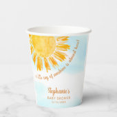 Kleiner Sonnenschein-Babydusche Pappbecher (Rückseite)