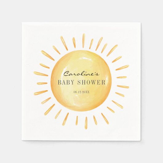 Kleiner Sonnenschein-Babydusche Serviette (Vorderseite)