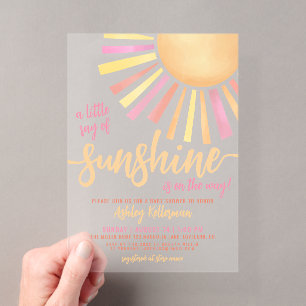 Kleiner Sonnenschein Boho-Baby-Party Acryleinladungen