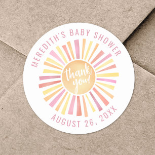 Kleiner Sonnenschein Boho-Baby-Party Runder Aufkleber