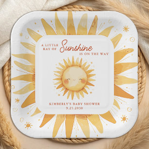 Kleiner Sonnenschein Boho Süße Sonne Baby Shower Pappteller