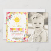 Kleiner Sonnenschein Einladung Geburtstag Rosa Flo (Vorderseite)