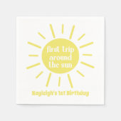 Kleiner Sonnenschein erste Fahrt um die Sonne Serviette (Vorderseite)