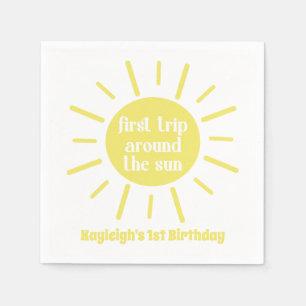 Kleiner Sonnenschein erste Fahrt um die Sonne Serviette