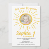 Kleiner Sonnenschein Erstsonnengeburtsjubiläum Fot Einladung (Vorderseite)