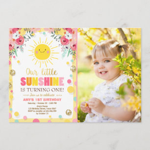 Kleiner Sonnenschein Geburtstag Einladung Pink Flo